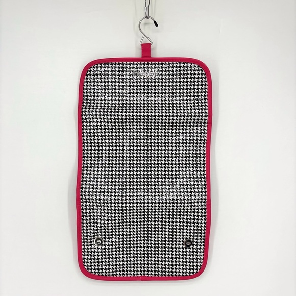 Kenneth Cole Reaction Patent Vinyl Houndstooth Clutch Small Hanging Travel Bag - Picture 6 of 12